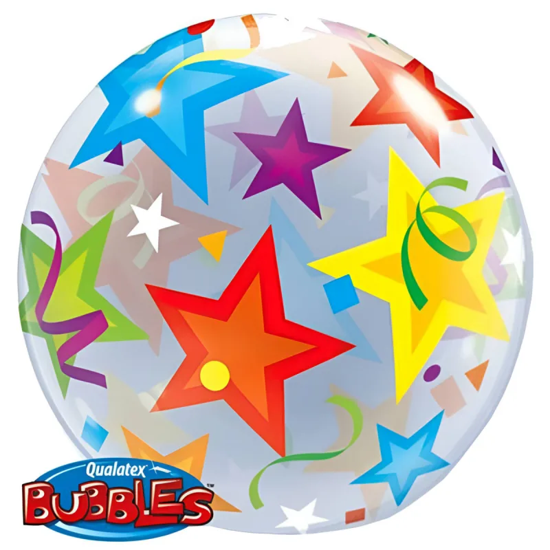 22" Μπαλόνι bubble πολύχρωμα Αστέρια