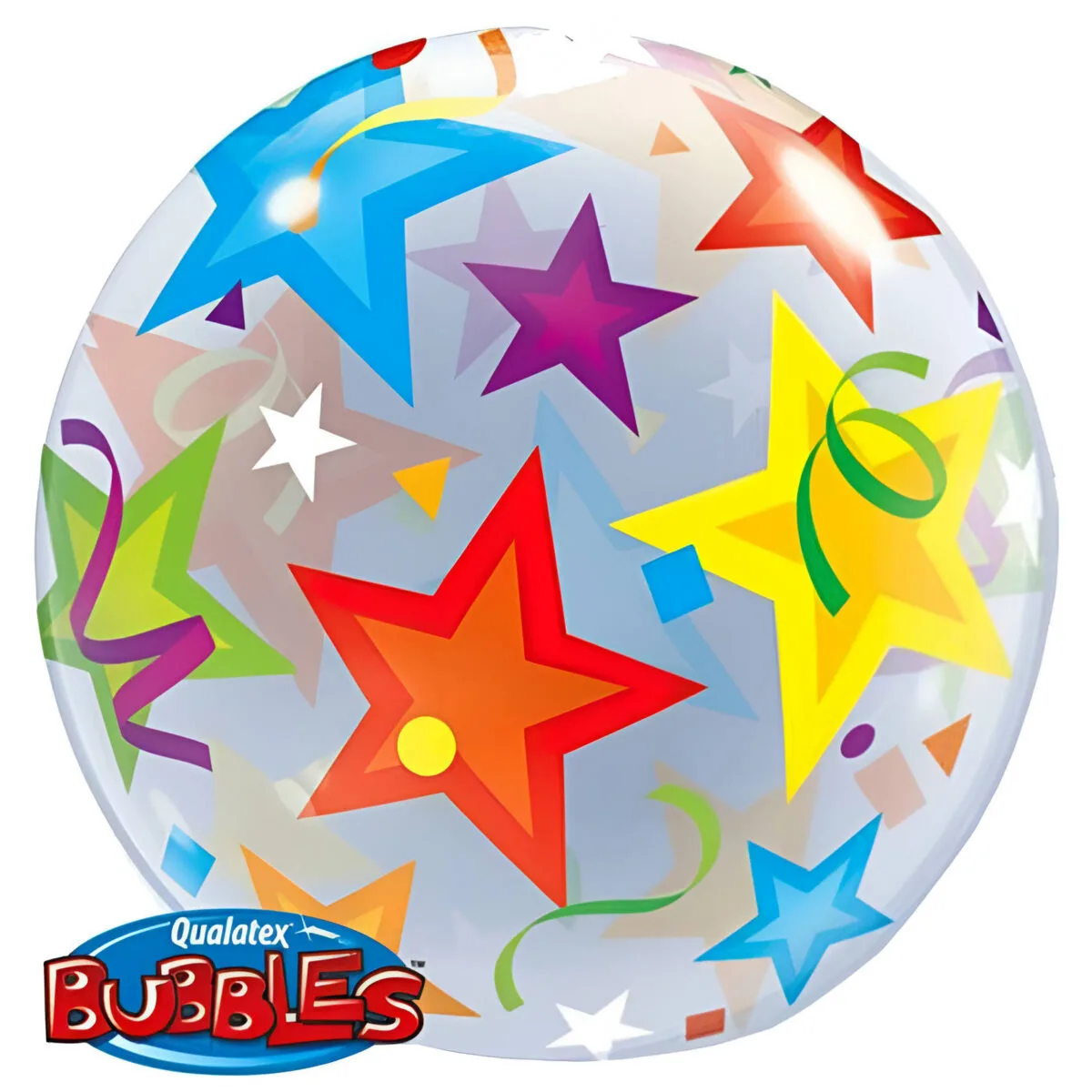 22" Μπαλόνι bubble πολύχρωμα Αστέρια