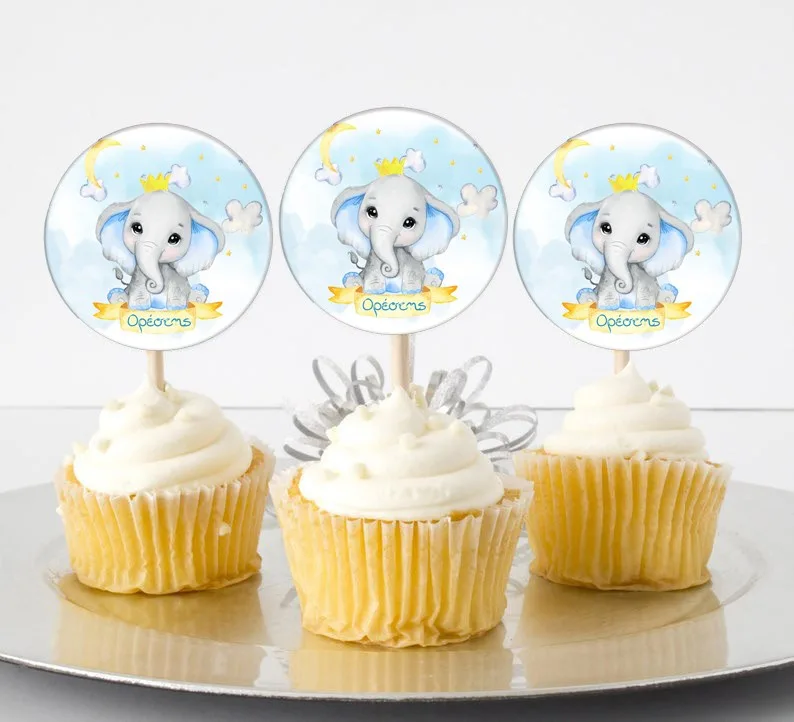 Topper Cupcake Ελεφαντάκι (6 τεμ)