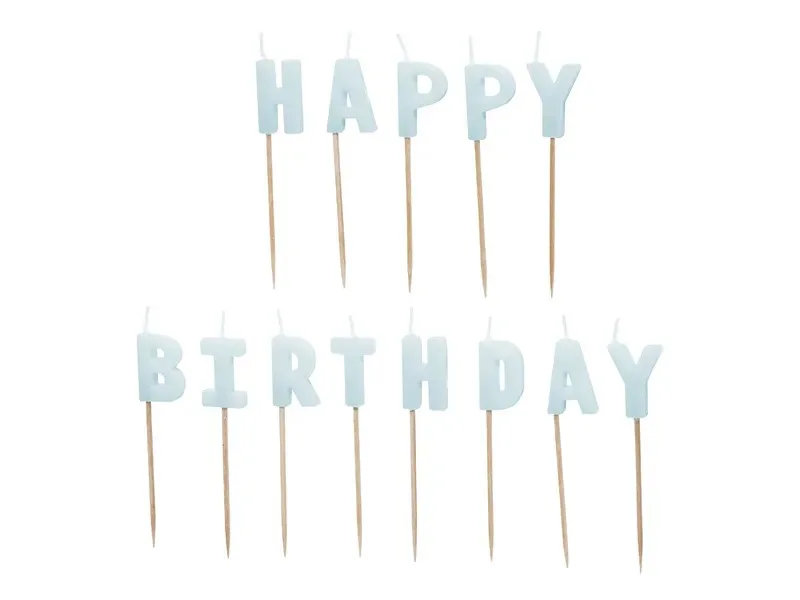 Γαλάζια Κεράκια Happy Birthday(13τμχ)