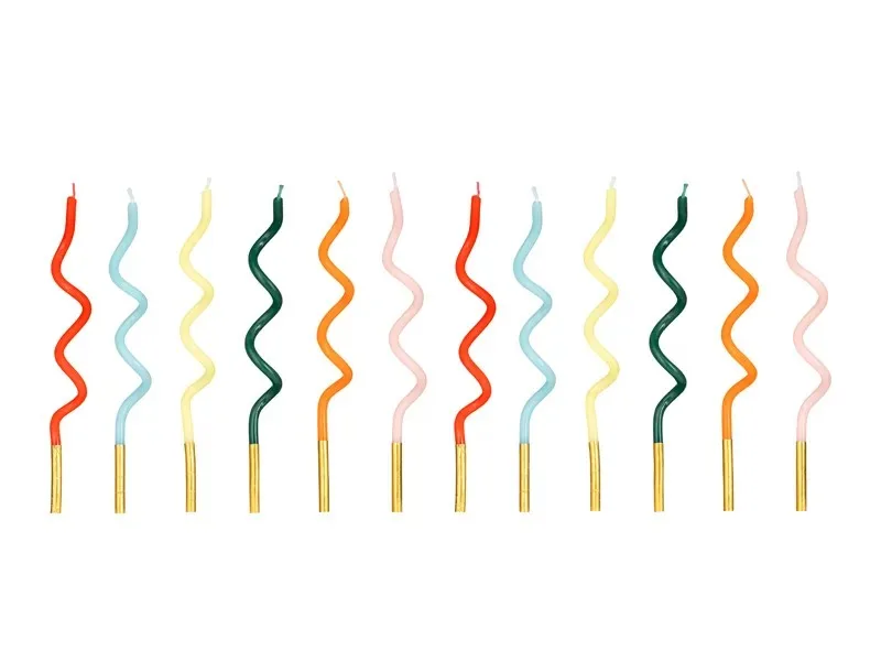 Πολύχρωμα Κεράκια Curl (12 τεμ)
