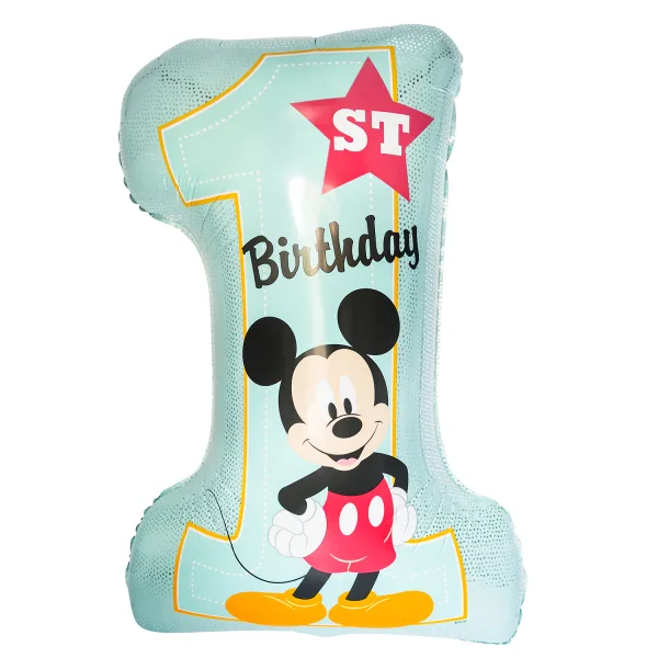 28″ Μπαλόνι γαλάζιο Αριθμός 1 Mickey Mouse