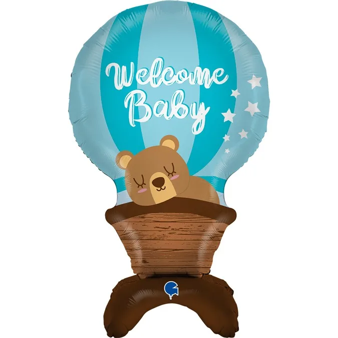 Μπαλόνι Αερόστατο &amp; Αρκουδάκι Welcome Baby Boy - The Standups