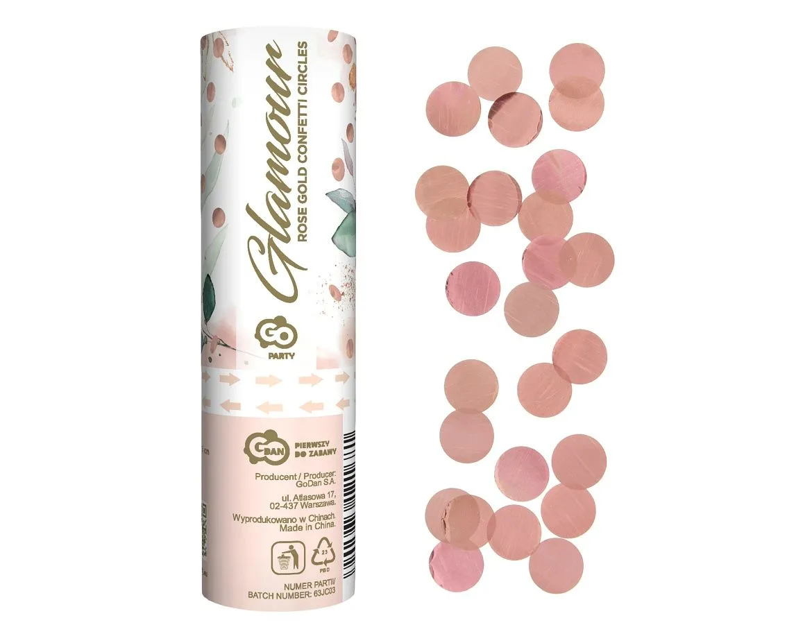 Κανονάκι με κομφετί Rosegold