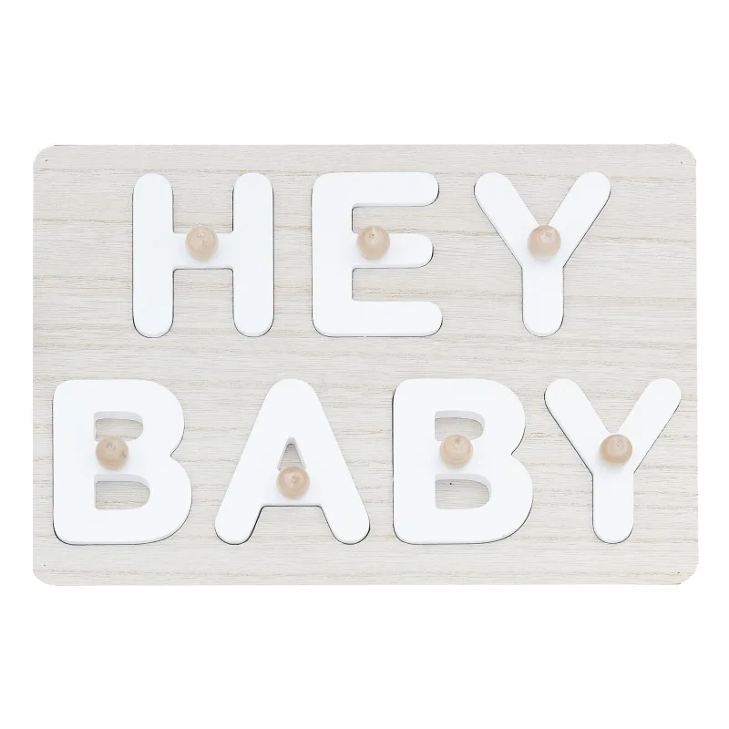 Ξύλινο Ευχολόγιο Παζλ 'Hey Baby'