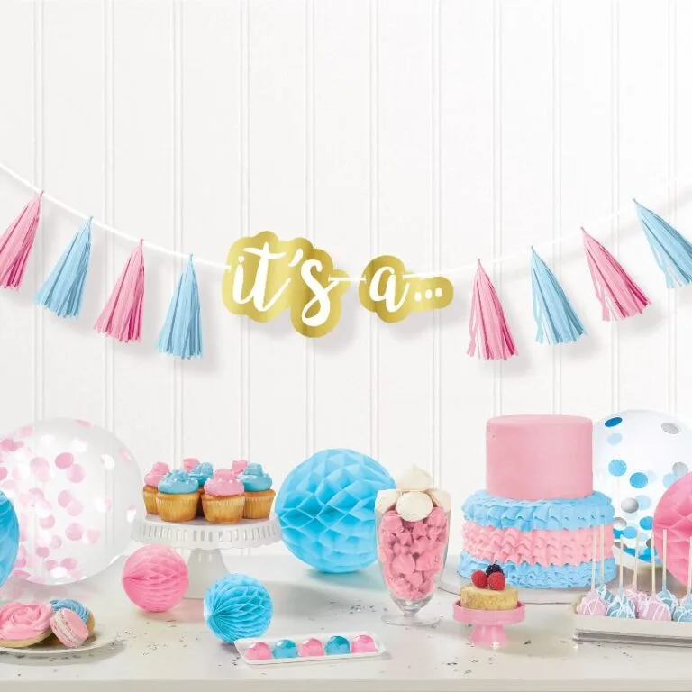 Γιρλάντα με φούντες Gender Reveal 240cm