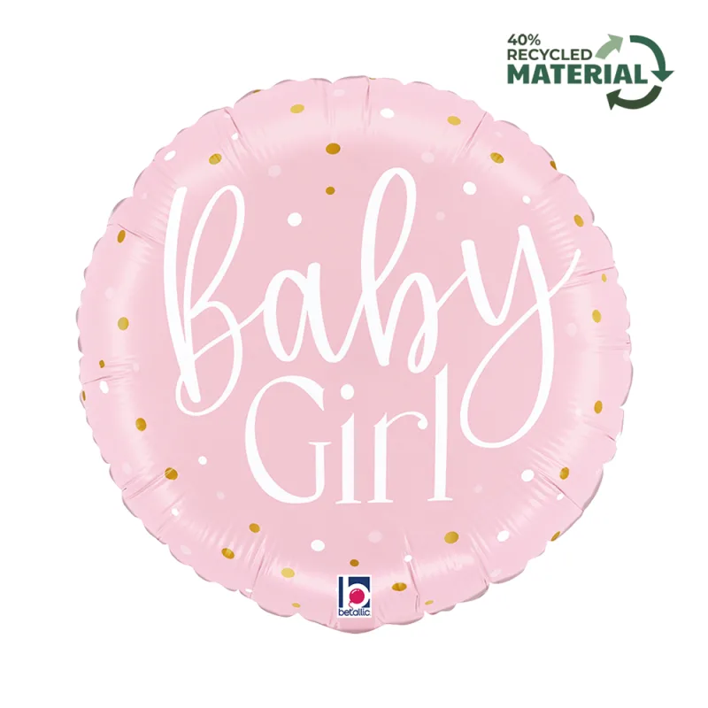 18" Μπαλόνι Στρογγυλό Ροζ - Baby Girl