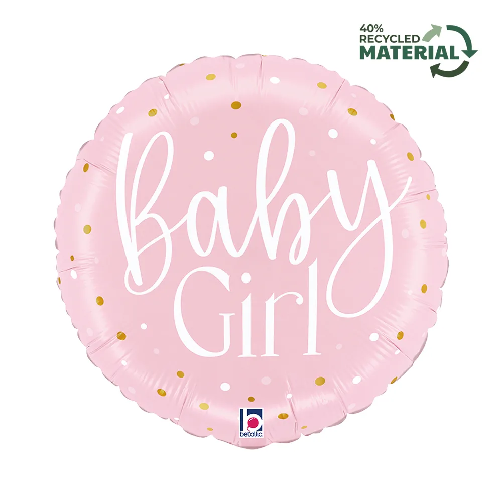 18" Μπαλόνι Στρογγυλό Ροζ - Baby Girl