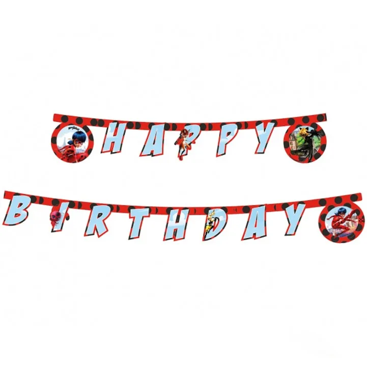 Γιρλάντα "Happy Birthday" Miraculous Ladybug (200cm)