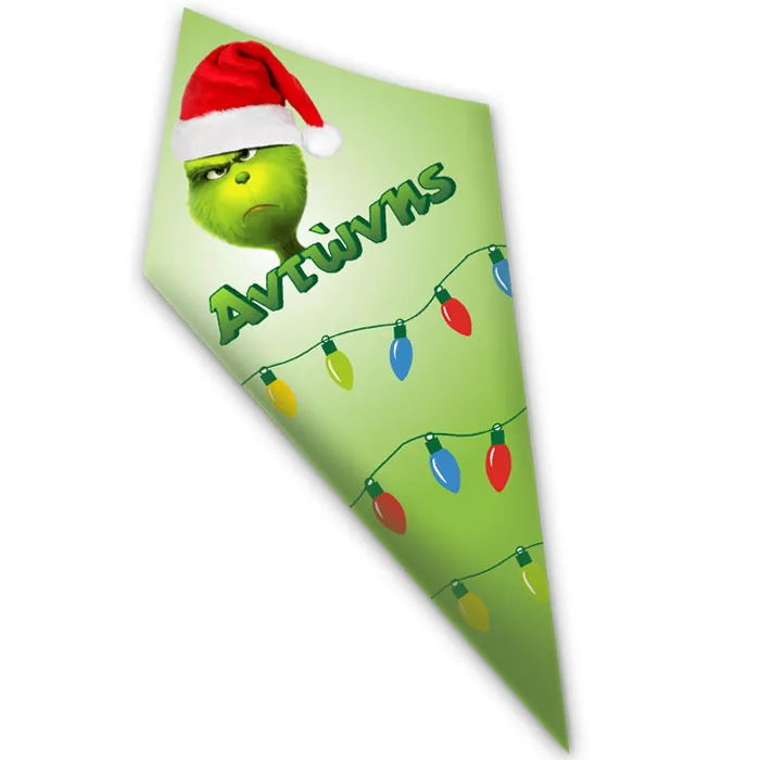 Χριστουγεννιάτικα Χωνάκια ζαχαρωτών Grinch
