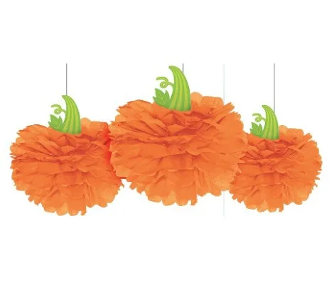 Διακοσμητικό Pom-Pom κολοκύθες 40 cm (3 τεμ)