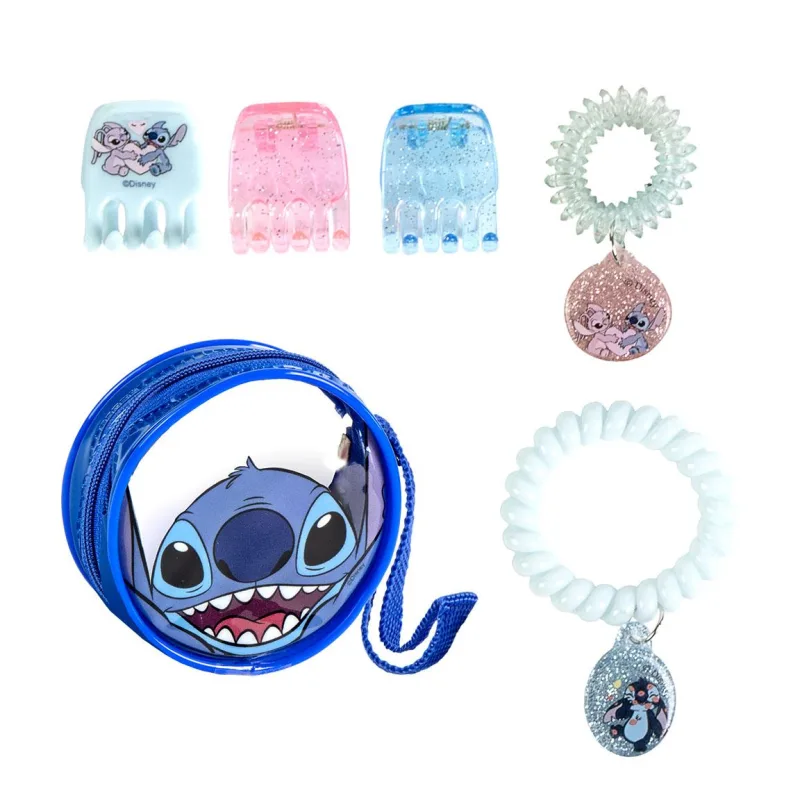 Τσαντάκι με αξεσουάρ μαλλιών Stitch (6 τεμ)