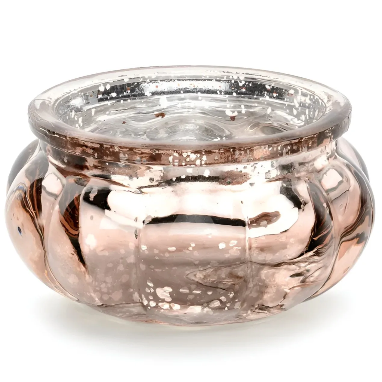 Γυάλινο Κηροπήγιο Rosegold στρογγυλό