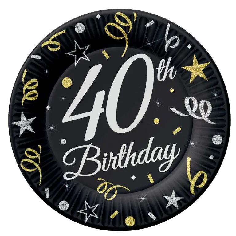 Πιάτα γλυκού 40th Birthday (6 τεμ)