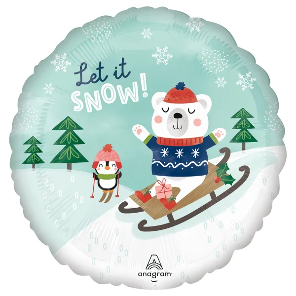18″ Μπαλόνι Let it Snow - Πολικό Αρκουδάκι