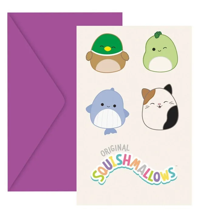 Προσκλήσεις Πάρτυ Squishmallows (6 τεμ)